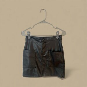 BB Dakota Black Faux Leather Mini Skirt